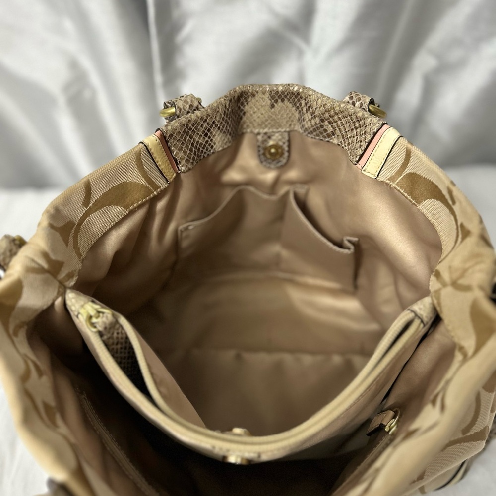 Coach tan and python bag - Picture 6 of 10